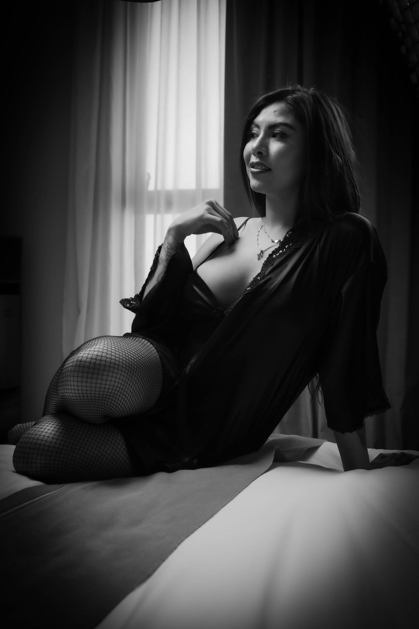 Elegante Boudoir-Aufnahme im Studio